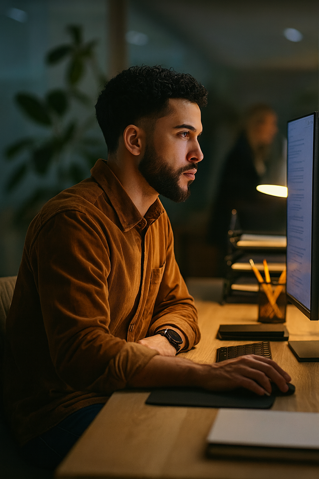 dessinateur projeteur en train de travailler